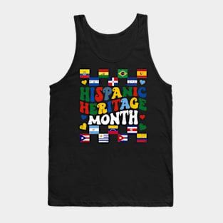 Hispanic Heritage Month National Latino Countries Flags Tank Top